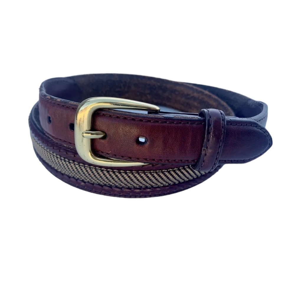 Belt Brighton Camden brown double braided leather belt with Brass buckle. 5 hole - Picture 11 of 12